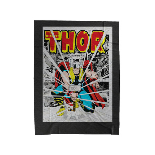 The Mighty Thor Hammer Smash Avengers Comic Velveteen Blanket