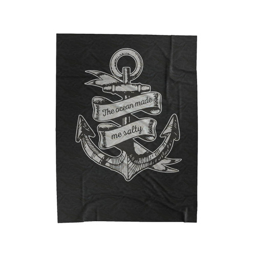 The Ocean Made Me Salty Velveteen Blanket