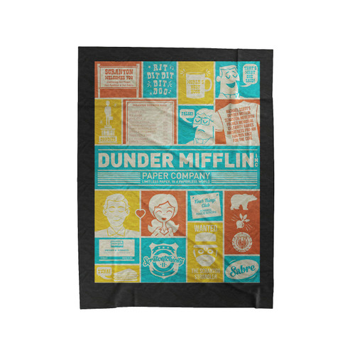 The Office Retro Dunder Mifflin Scranton Velveteen Blanket