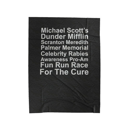 The Office Tv Show Michael Scott Race For The Cure Meredith Palmer Rabies Fun Run Velveteen Blanket