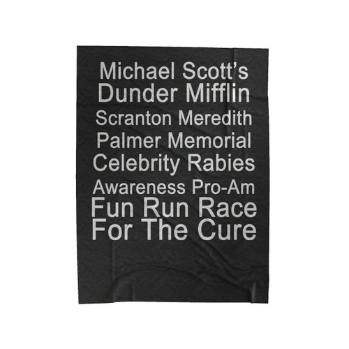 The Offieve Tv Show Michael Scott Race For The Cure Velveteen Blanket