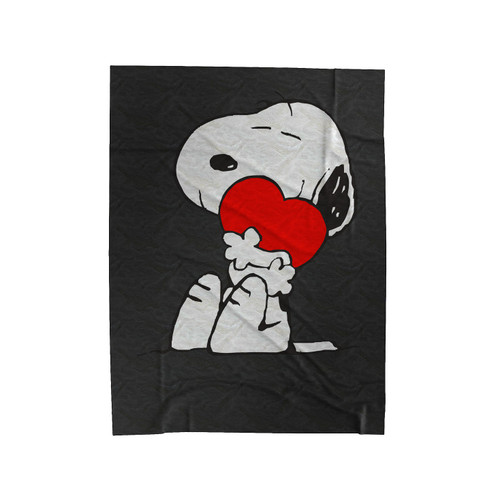 The Peanut Gang Snoopy Hug Heart Love Velveteen Blanket