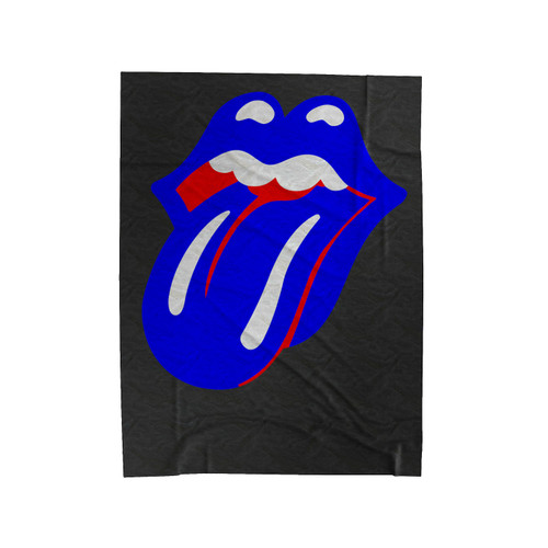 The Rolling Stones Blue Velveteen Blanket