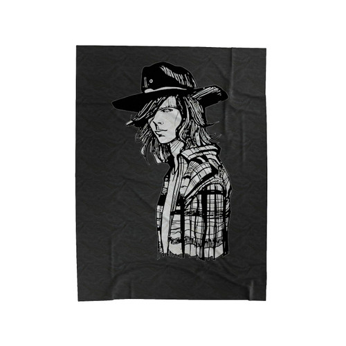 The Walking Dead Collection Carl Portrait Sketch Velveteen Blanket