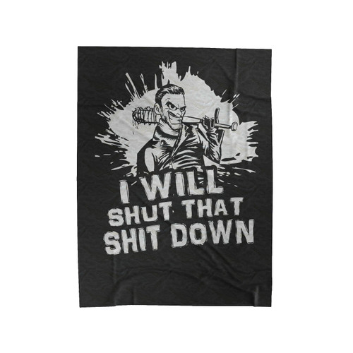 The Walking Dead Negan Lucille Zombie I Will Shut That Shit Down Velveteen Blanket