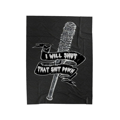 The Walking Dead Negan's Bat Lucille I Will Shut That Down 2 Velveteen Blanket