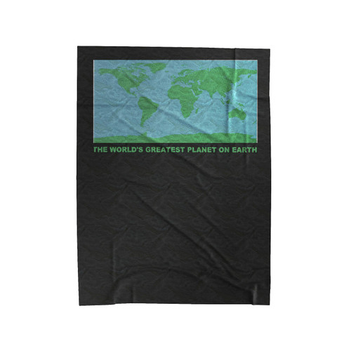 The World's Greatest Planet On Earth Fun World Map Graphic Velveteen Blanket