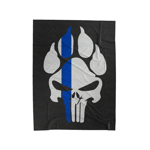 Thin Blue Line Punisher Paws Police Velveteen Blanket