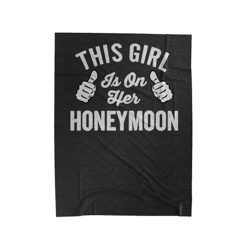 This Dude And This Girls Just Married Couple Set Newlywed Honeymoon Just Married 1 Velveteen Blanket