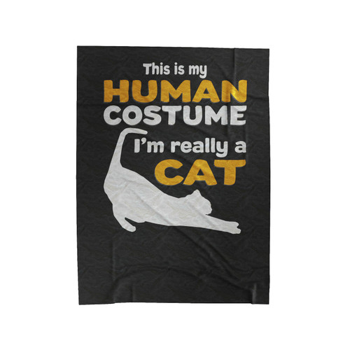 This Is My Human Costume I'm Really A Cat Velveteen Blanket