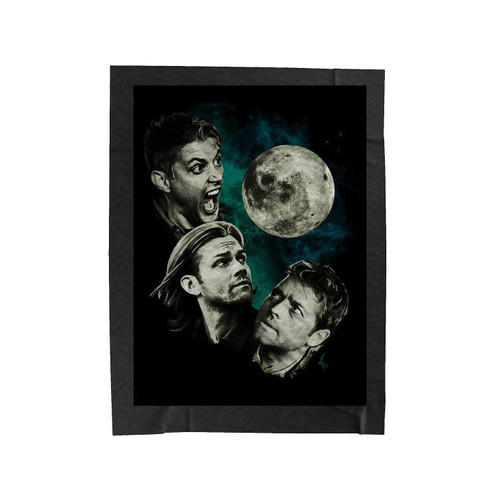 Three Supernatural Moon Velveteen Blanket