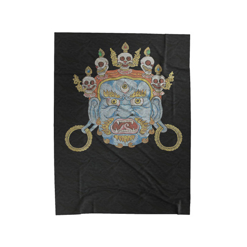 Tibet Demon Asian Punk Look Velveteen Blanket