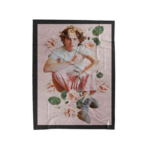 Timothee Chalamet Flower Velveteen Blanket