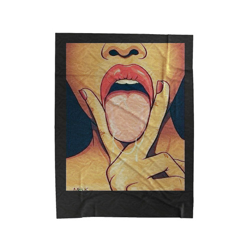 Tongue Sticking Out Eat Me Velveteen Blanket