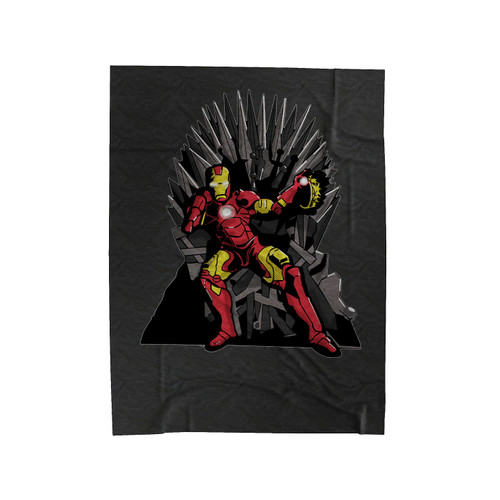 Tony Stark On The Iron Throne Game Of Thrones Velveteen Blanket