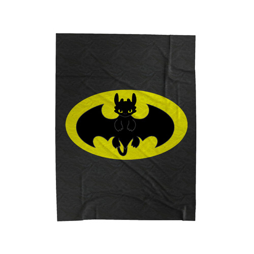 Toothless Dragon Superhero Logo Velveteen Blanket