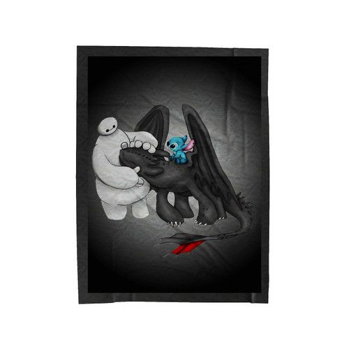 Toothless Stitch And Baymax Velveteen Blanket