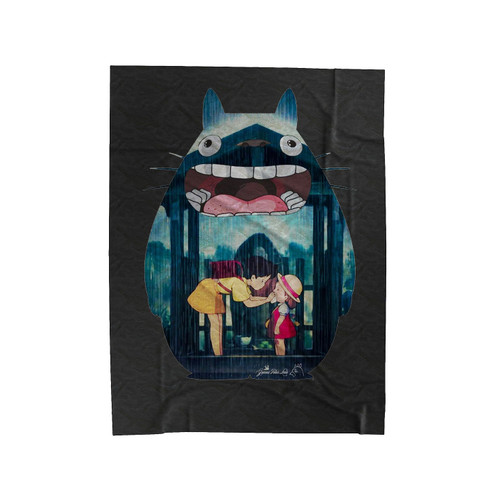Totoro And The Sisters Background 1 Velveteen Blanket