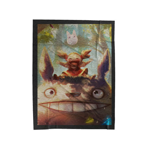 Totoro Face Art Velveteen Blanket