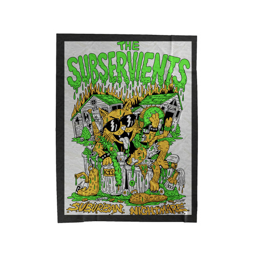 Trash Cat For Punk Band The Subservients Pop Velveteen Blanket