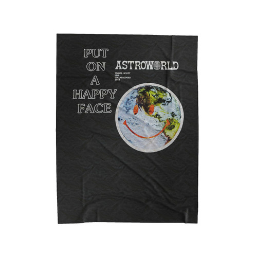 Travis Scott Astroworld Happyface Lollapalooza 2018 Velveteen Blanket