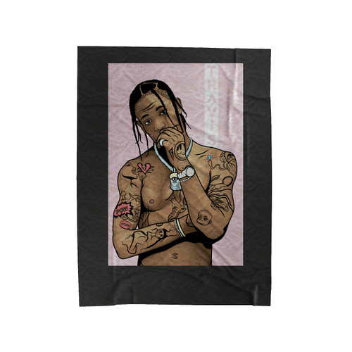 Travis Scott Rapper Art Velveteen Blanket