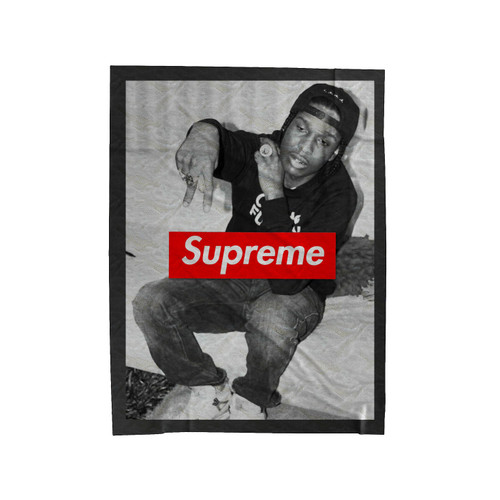 Travis Scott Red Box Logo Velveteen Blanket