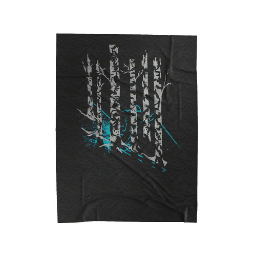 Tree Ski Skiing Skier Velveteen Blanket