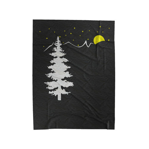 Tree Star And Moon Outdoors Mountain Velveteen Blanket