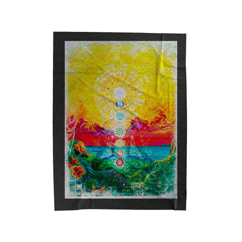 Trippy Lsd Acid Chakra Meditation Velveteen Blanket