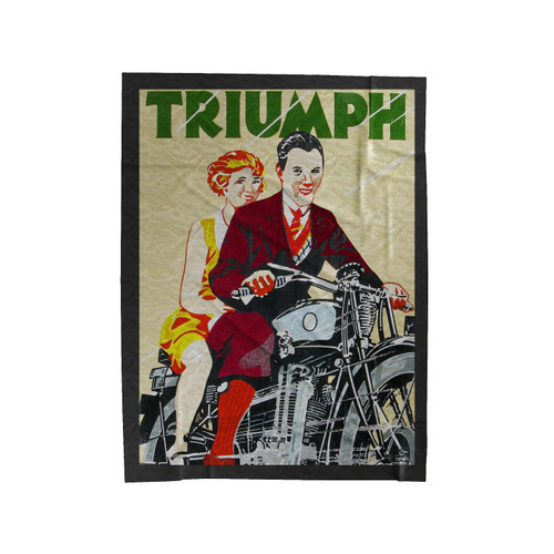 Triumph Motorbikes Old Antique Velveteen Blanket