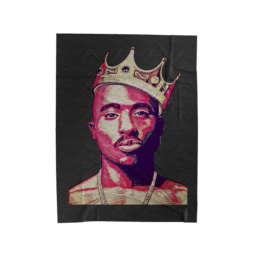 Tupac 2Pac King Of Hip Hop Crown Velveteen Blanket