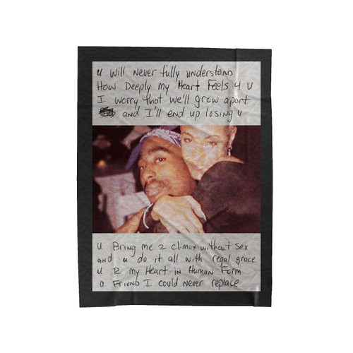 Tupac And Jada Love Letter 1 Velveteen Blanket