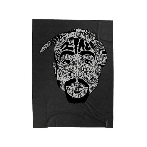 Tupac Face With Words Only God Can Judge Me Velveteen Blanket