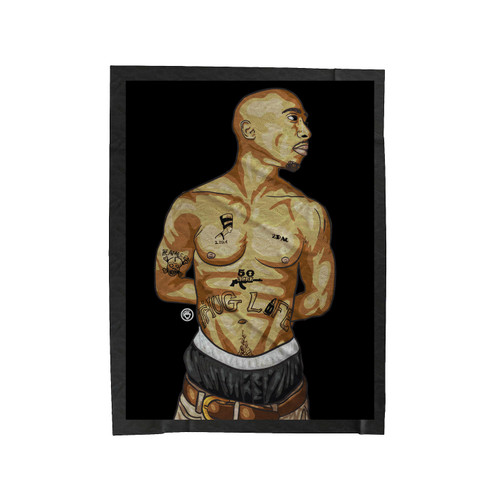 Tupac Shakur's Tattoos Velveteen Blanket
