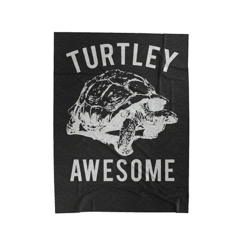 Turtley Awesome Funny Graphic Turtle Velveteen Blanket