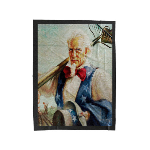 Uncle Sam Farmer Velveteen Blanket