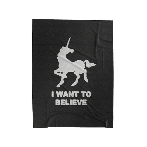 Unicorn I Want To Believe Velveteen Blanket