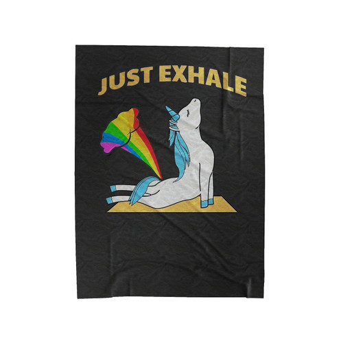 Unicorn Just Exhale Velveteen Blanket