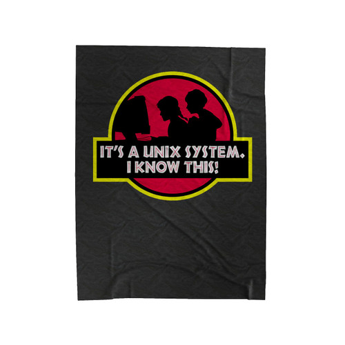 Unix System Park Jurasic Park Parody Velveteen Blanket