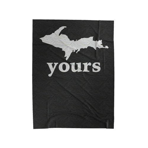 Up Yours Michigan Peninsula Velveteen Blanket