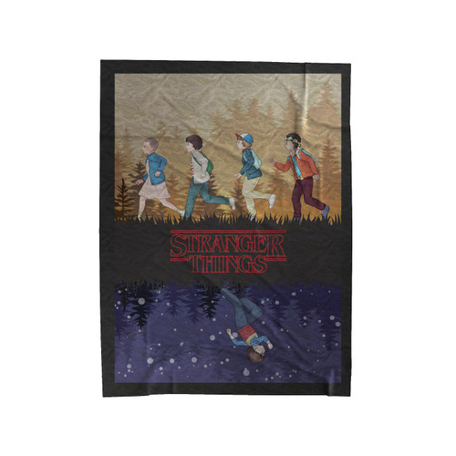Upside Down Stranger Things Cartoon Velveteen Blanket