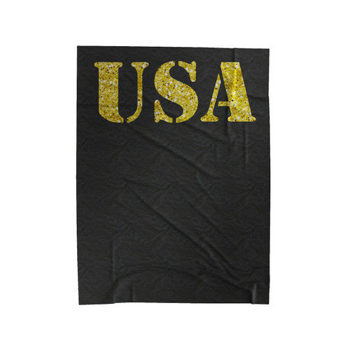 Usa 4Th Of July Glitter Screen Printed Velveteen Blanket