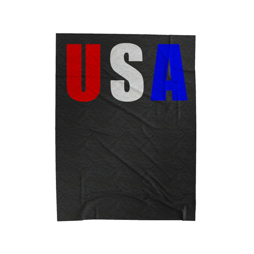 Usa Red White And Blue Velveteen Blanket