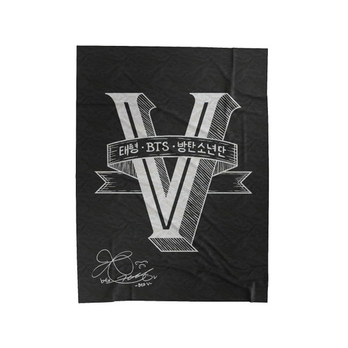 V Bts Member Logo Series Velveteen Blanket