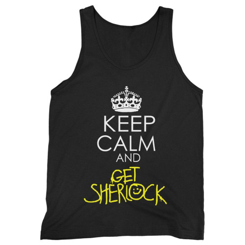 Our cotton keep calm and get sherlock on black men tank top is perfect for those intense workouts in the gym, at practice or pickup games.