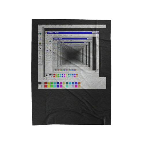 Vaporwave Microsoft Paint Velveteen Blanket