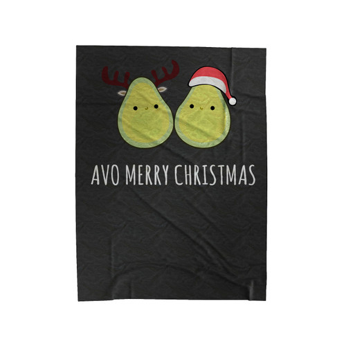 Vegan Avocado Avo Merry Christmas Velveteen Blanket