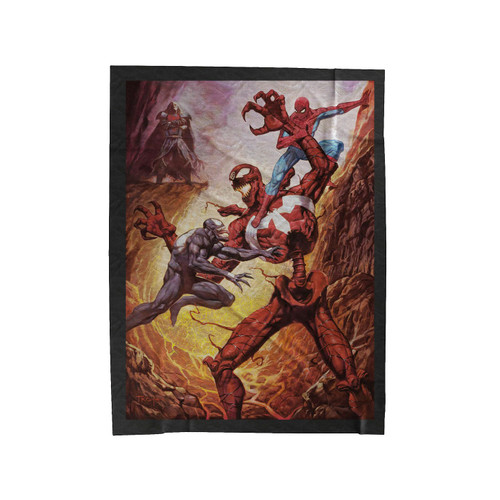 Venom And Spider Man Vs Carnage And Knull Velveteen Blanket