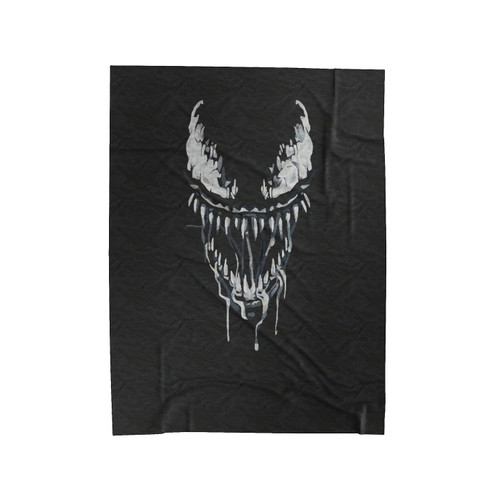 Venom Tshirt Cracked Eyes Marvel Spiderman Velveteen Blanket